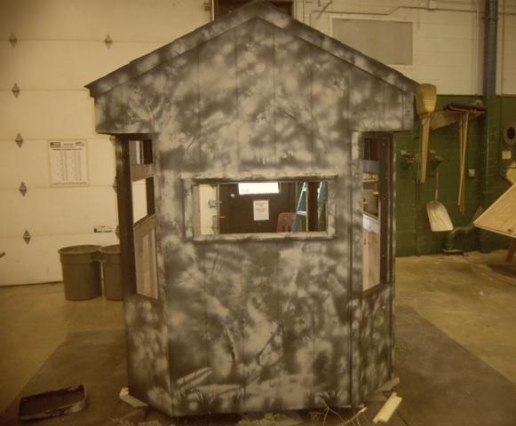 Caldwell County ATC 1. Turkey blind exterior dimensions are 5'-6" x 5'-6" 2.