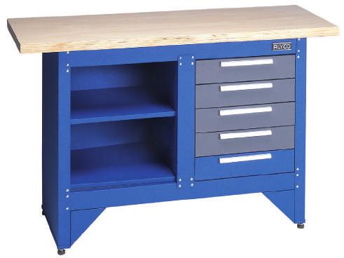 5 drawer workbench 250 kg Tools not included PANEL 192642 Optional rear panel 1370x30x680.