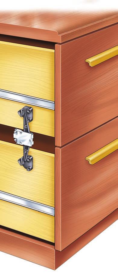 ANTI-TIP INTERLOCK SYSTEM 400 2-DRAWER LATERAL (NO LOCK) WHEN EITHER DRAWER IS PULLED