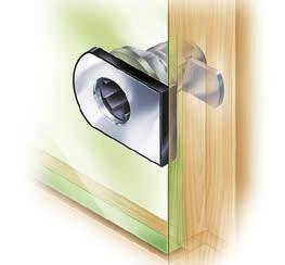 GLASS DOOR LOCK BORE THROUGH STYLE - FOR SWING STYLE DOORS TYPE 300 SERIES HORIZONTAL MOUNT - MOUNTS IN GLASS DOORS UP TO 3/8" THICK TYPE 310 SERIES