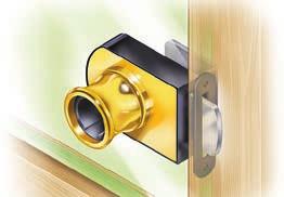 - MOUNTS ON GLASS DOORS 1/4" TO 5/16" THICK TYPE 360 SERIES VERTICAL MOUNT CAM MUST ROTATE COUNTER- CLOCKWISE TO LOCK FINISH CAP IS ATTACHED TO GIVE