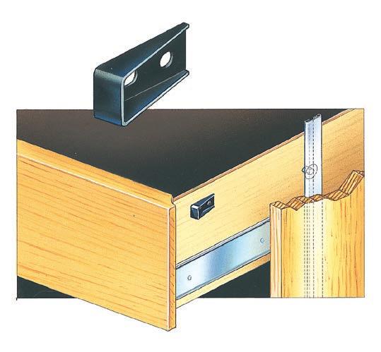 ADJUSTABLE PIN INSTALLATION LR-100 Lockbar Retainer holds the lockbar in its groove when drawer slides alone are not sufficient.