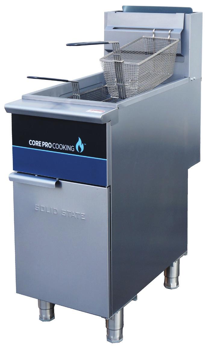FRYERS CP-F3-NG, CP-F4-NG, CP-F5-NG, CP-F4S-NG, CP-F4S-NG, CP-F5S-NG (Also available in LP) CORE PRO PRODUCT FEATURES: Millivolt Control Tube Design: model offerings can accommodate most deep-fryer