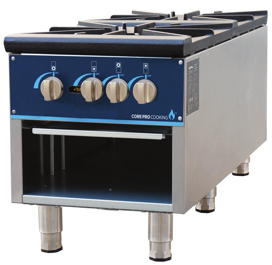 STOCK POT RANGES CP-SP-1, CP-SP-2 CORE PRO PRODUCT FEATURES: The 2 gas model offering; 1-burner (80,000