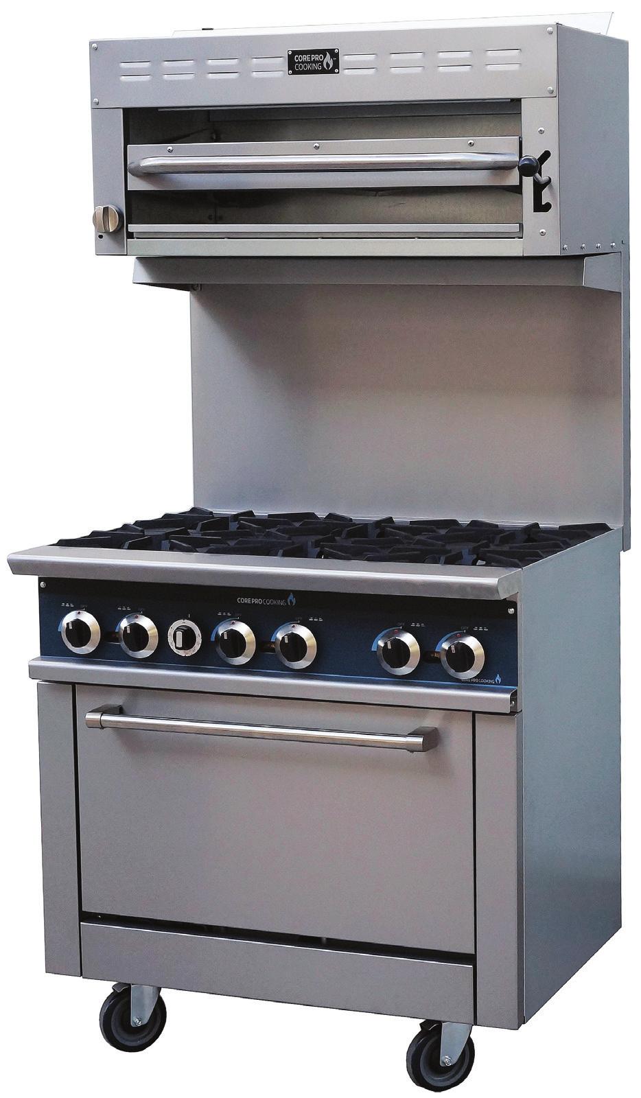 SALAMANDER BROILER CP-SM-36 CORE PRO PRODUCT FEATURES: Stainless Steel front and Sides 35,000 BTU Infra-red burner Manual gas control from 300 F to 1000 F Full width