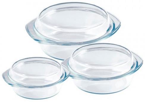 Set of 3 Pyrex Dishes/Lids
