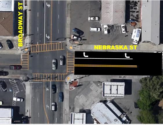 #7: Redwood St. at., change in LOS C V/C ratio = 0.14 for am peak hour Int. #10: Valle Vista Ave. at., change in LOS C V/C ratio = 0.45 for am peak hour Int. #1: Nebraska St. at., Mitigation Problem: Westbound approach is at LOS E and needs additional capacity.
