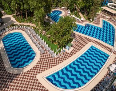 Botanik Platinum guests are using the children pools of Botanik Hotel & Resort.