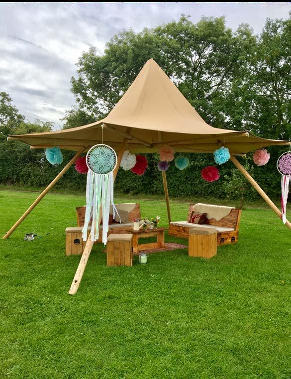 is the larger Kung, which can be linked onto the main tipis or used separately for a chill