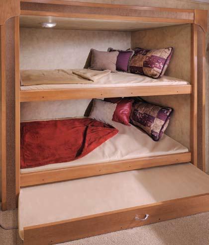 See for yourself why Cougar bunkhouses can t be beat. New oversized bunks with Trundle bed 293 SAB NEW Quad bunk triple slide.