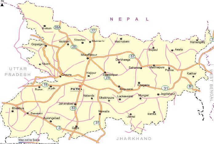 INFRASTRUCTURE STATUS Road network Bihar has 28 national highways covering 3,642 km.