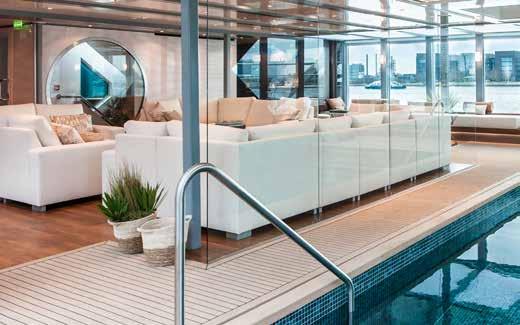 Guests enjoy the ship s generous communal spaces onboard including