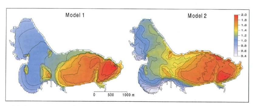 this elevation zone encompasses 54.6% of total basin area distribution; coincidently the tributaries feeding the main system connect to Gornergletscher at 2500 2600m a.s.l. Hock (1999) models two temperature index distribution models (fig.