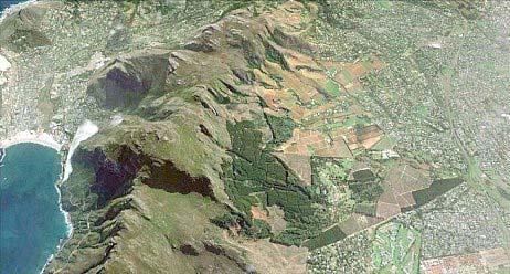 Google Earth satellite images showing features of the Cape Floral Region Protected Areas,