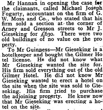 was only interested in purchasing the name and the Gilmer Hotel License.