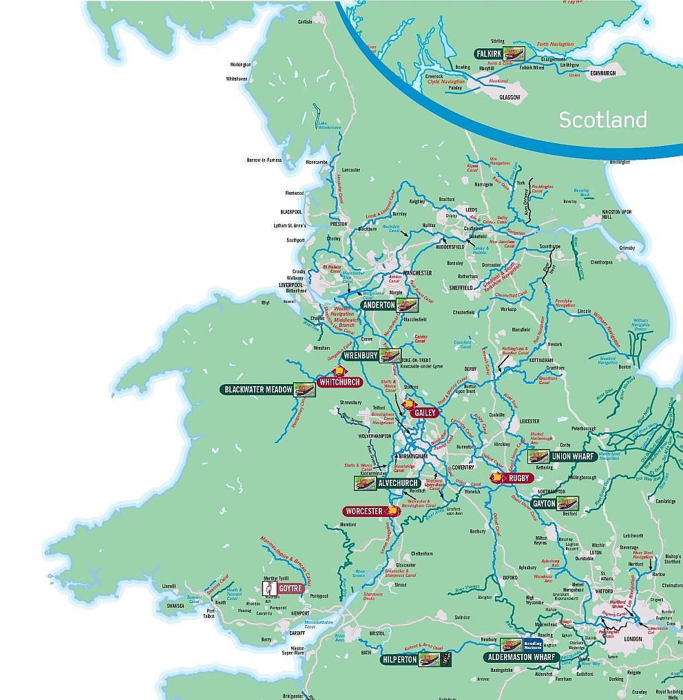 OUR NARROWBOAT BASES IN ENGLAND,