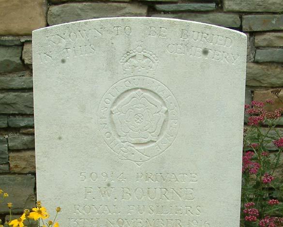 BOURNE F.W Private 50914 Frederick Walter BOURNE. 24 th Battalion (2 nd Sportman s), Royal Fusiliers. Formerly (3221) London Regiment.