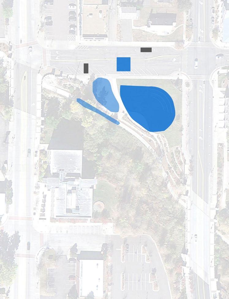 DESIGN CONCEPT USABLE SPACE (EVENTS) COMPARISON Existing EXISTING - SPLASH IN THE PARK PROPOSED - SPLASH IN THE PARK High Activity Area: 8,760 SF # of people @15SF/person: 584 Shaded Area: 2,760 SF #