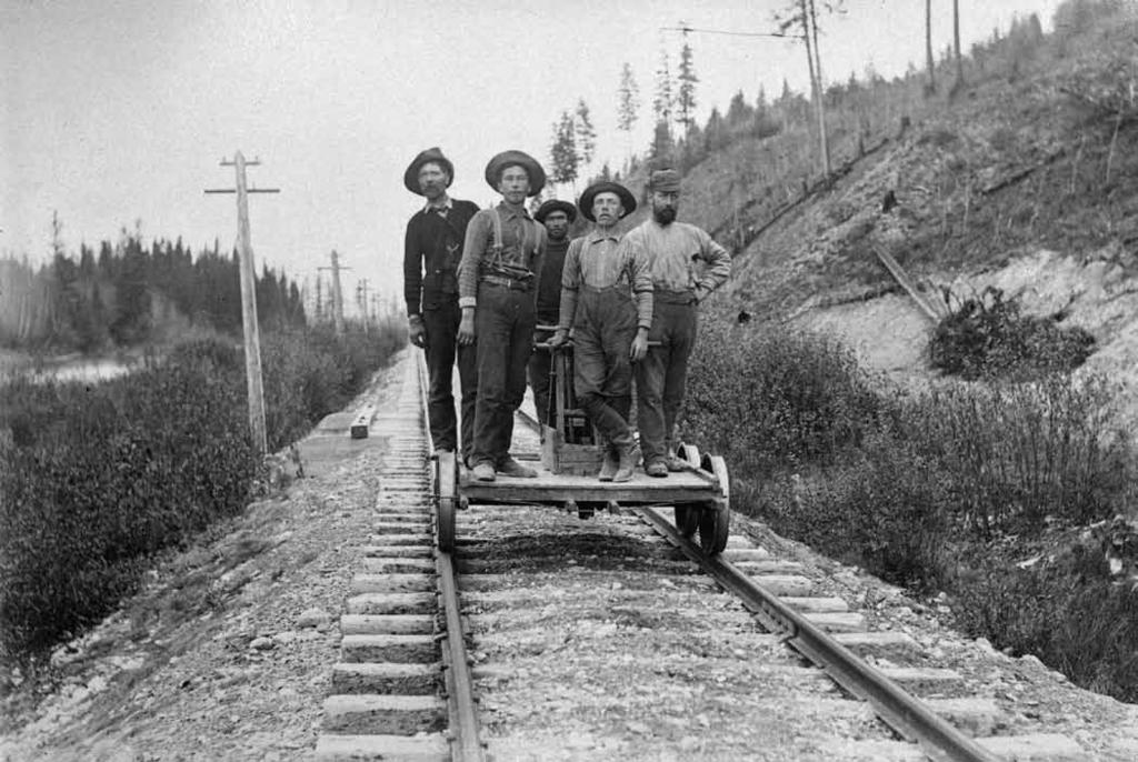Trains Railway crew on hand car, 1888. In the 1860s, with a movement to push for Canadian independence gaining ground, the British government passed legislation establishing the Dominion of Canada.