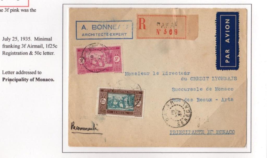 Registered Airmail to Europe Perfect Simple Combination Franking