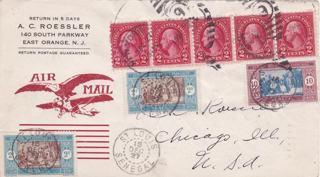 A.C. Roessler Oddity 1927 Airmail letter