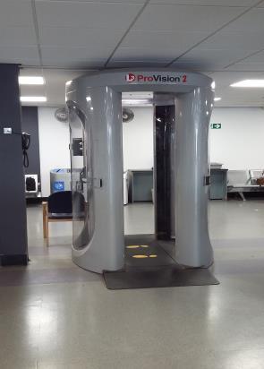 SECURITY (continued ) The body scanner will tell the security staff which area of your body needs to be checked A member of the security staff may need to give you a pat down to make sure you are