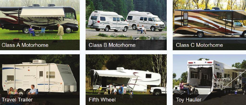 Towables: There are two types of towable motorhomes; travel trailers and fifth wheels. Travel trailers can be anywhere from 9 feet to 40 feet in length.