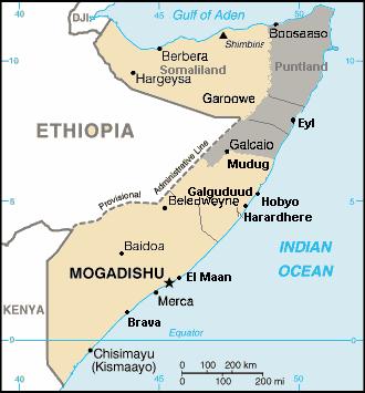 km north of Mogadishu A demand