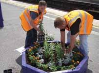 parks at Worle, and Weston Milton and Nailsea and Backwell, under the Community Payback scheme poster case art at Worle and Weston Milton by Worle Community School Worle station has been adopted by