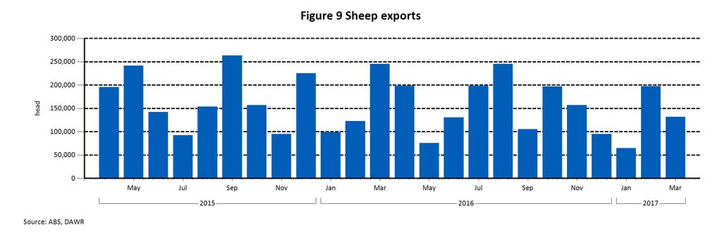 Export wethers through WA saleyards averaged about $107/ over the first quarter, up from $93/ recorded last year and comparable with the market witnessed in 2011.