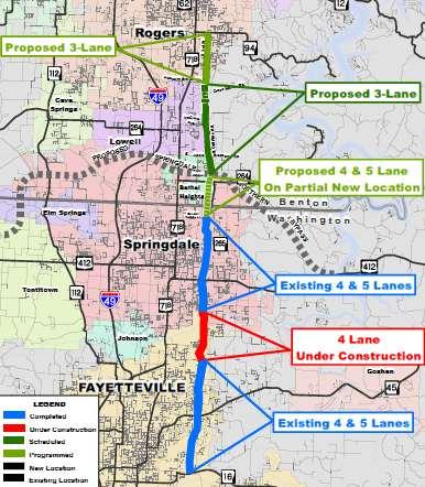 Proposed 3-Lane Proposed 3-Lane Proposed 4 & 5 Lane (Partial New Location Eastern N-S Corridor Construction Fayetteville-E.
