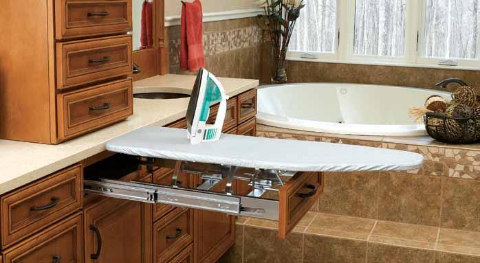 VIB SERIES PULLOUT IRONING BOARD Rev-A-Shelf has ironed out the inconvenience of storing and setting up that bulky ironing board with the introduction of its VIB Series.