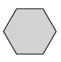 8. This regular hexagon has been made by putting together 3 identical smaller shapes. Which of these could be that smaller shape? 9.