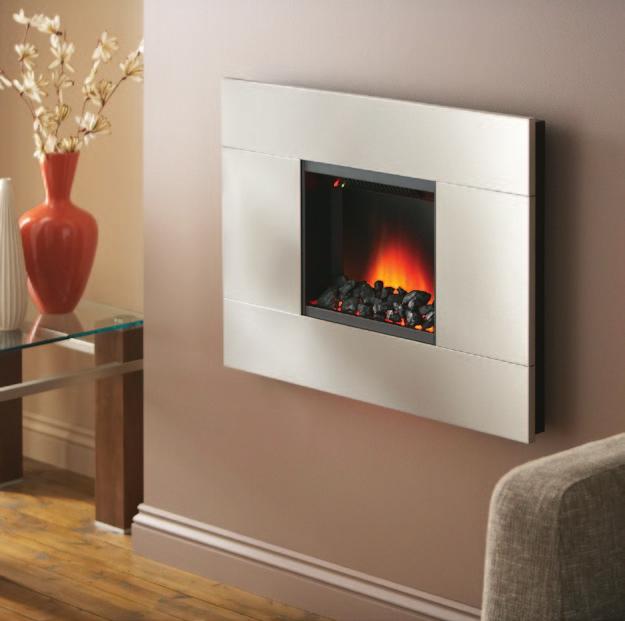 The clean lines and cool sophisticated brushed steel finish adds to the impressive flame picture, to create a perfect ambience.