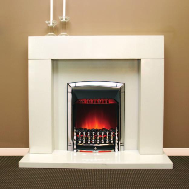 1 The distinctive electric flame effect is showcased in the Dream fire to great effect.