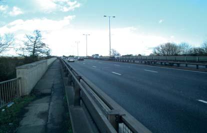 There are currently several places where the existing bridges restrict the width of the carriageway as shown below.