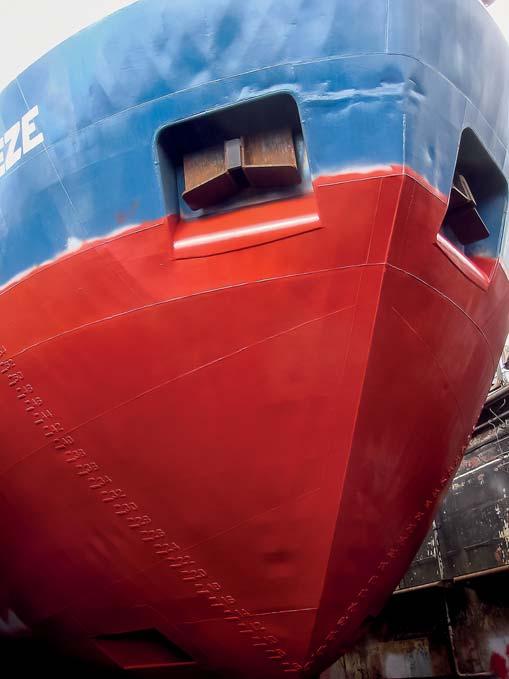 Most hull coatings, including specialized ice coatings, become rougher and rougher over time due to damage, disbonding and spot repairs.