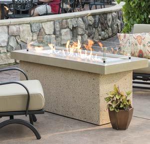 in USA Boardwalk Fire Pit Table with optional glass guard BOARDWALK with GLASS GUARD-1224 25" 25 key largo Stainless steel