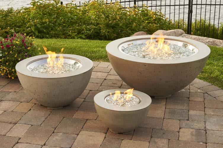 collection Supercast concrete bowl with round stainless steel
