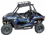 All steel welded tubing Powder Coated for durability Available accessories including auxiliary fuel, chainsaw bracket, drybox RZ-915C Open Rack including removable bottom/top fits 2015 RZR-900 Trail,
