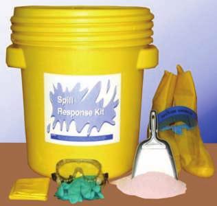 18 A-3105* Acid pill Kit 5 Acid afe* Cartons 2 lbs ea 1 plash Goggles 1 Face shield 1 Nitrile Gloves 1 Apron 1 Rubber Boots 1 Counter Broom & Dust Pan Absorbs 1 Gal hipping weight