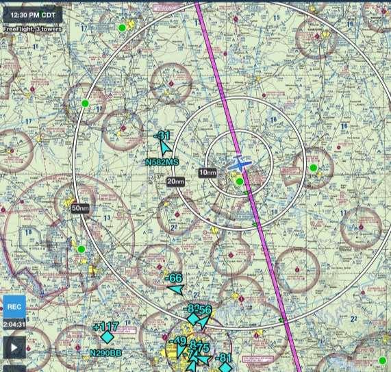 Identifies Stratux as FreeFlight FOREFLIGHT TRAFFIC Not limited to nearby traffic (optional) Display information NW-bound 3100 below Direction of flight,