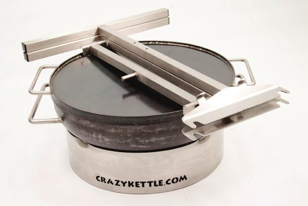Clean Up Cleaning your CrazyKettle is similar to cleaning a cast-iron skillet. When done cooking, scrape out any food, rinse with water and wipe out the Kettle. Yes, it s that easy!
