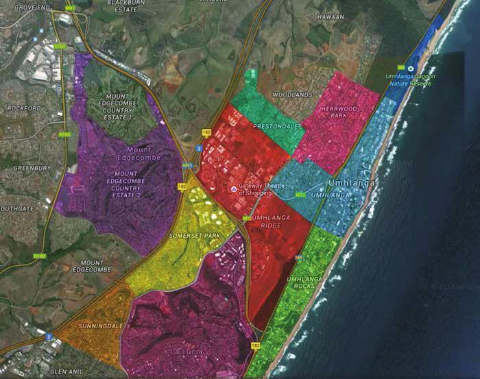 Catchment Areas Sunningdale 62 % Umhlanga Ridge Umhlanga Rocks Herrwood Park 100 % 90 % La Lucia 33 %