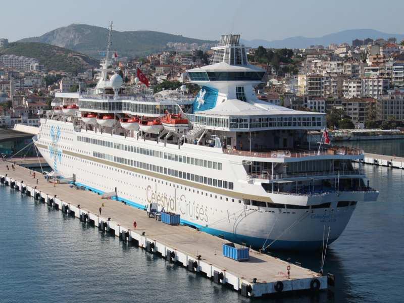 $70 MIL. IMO NO. 7927984 MV CELESTYAL OLYMPIA (CRUISE SHIP) TONNAGE: 37,584 GT 5,237 DWT PASSENGERS CAPACITY: 1,611 LENGTH: 214.51 M (703 FT 9 IN) CREW: 540 BEAM: 28.41 M (93 FT 3 IN) DRAUGHT: 6.