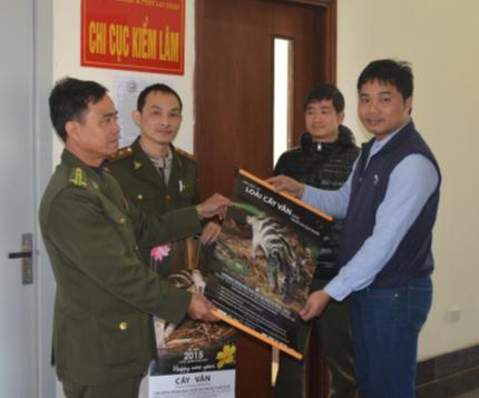 The first stage of the campaign has been successfully completed with 2000 copies of Owston s civet calendars and 4000 posters and printed and distributed to all Forest Protection Departments, ranger