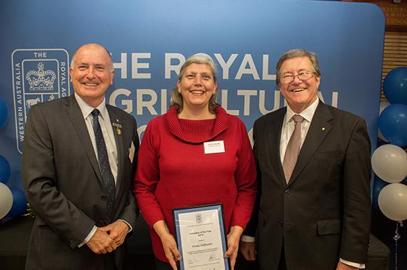 Volunteer of the Year - We'll drink to that! Wendy Dallywater of Southern Cross, chief steward for the Perth Royal Wine Show has been awarded the highly-prized title: Volunteer of the Year 2014.