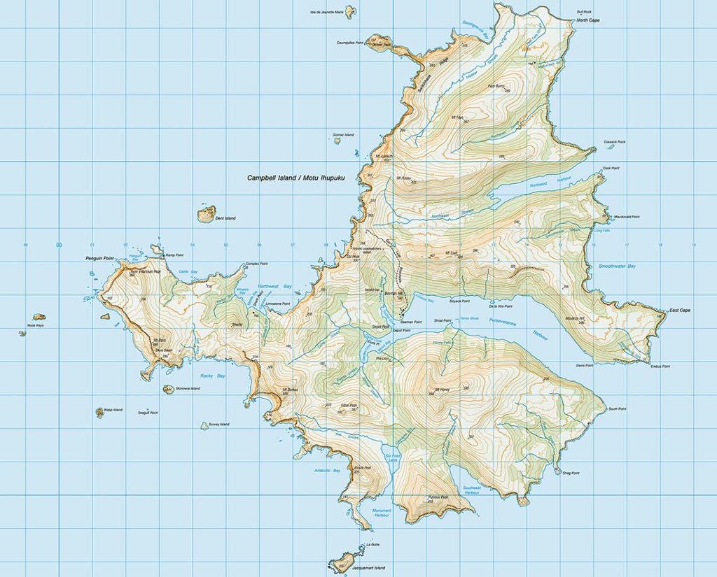 Figure 40: (Topographic map of Campbell Island, accessed from Land Information New Zealand cropped
