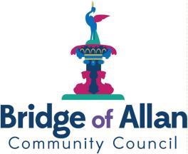 Minutes of Meeting of Bridge of Allan Community Council Held on Tuesday 16 th October 2018 in the Allan Centre Present : Mike Watson : Chair ( MW ), Joanne Chisholm ( JC ), Nick Yarrow (NY), Victoria