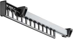 For screw fixing to cabinet top Length 225 mm For screw fixing to side panel Length 295 mm Material: Bracket and rail: Aluminium, cover caps: Plastic Colour: Cover caps: Black Version: Extending Rail